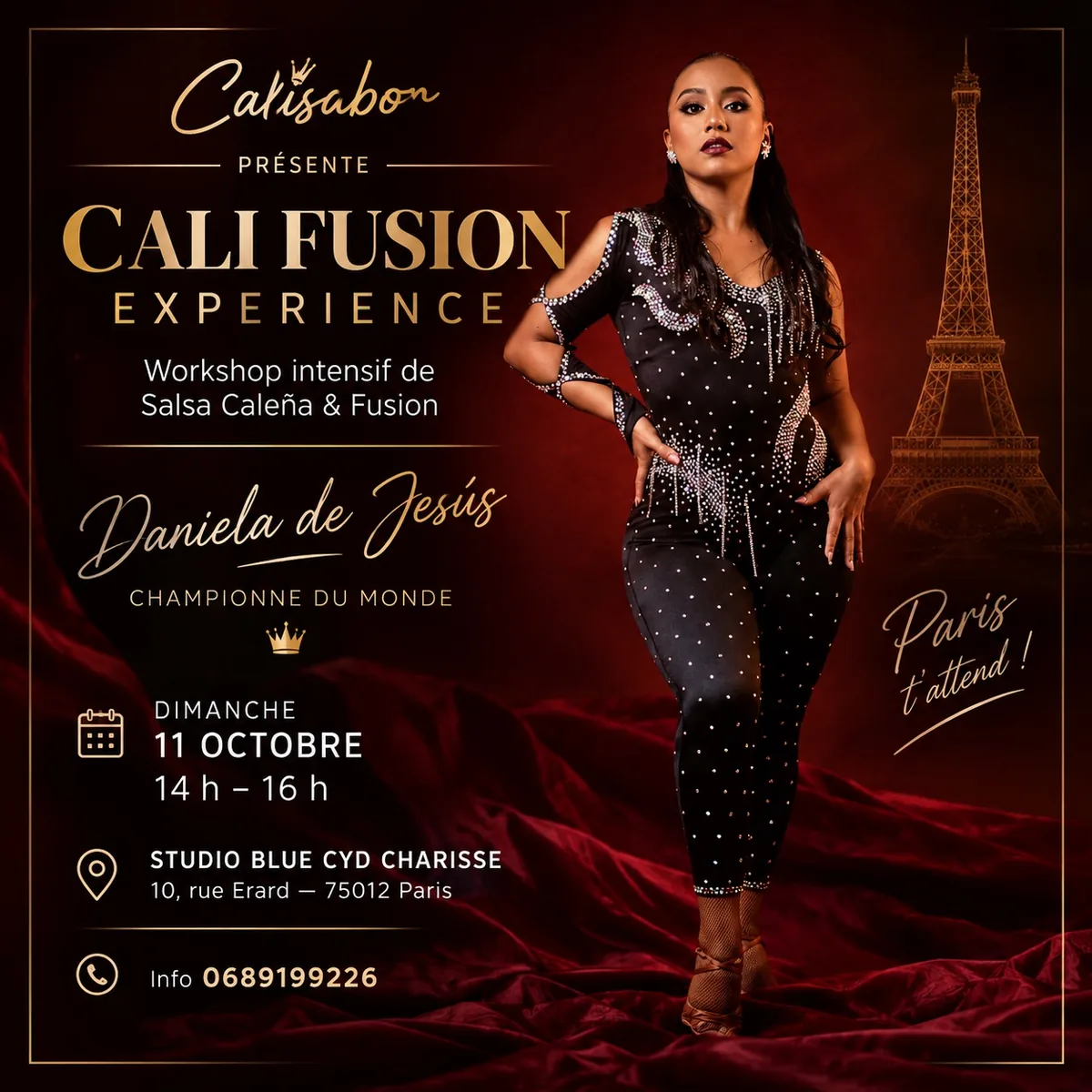 Affiche du stage Cali Fusion Experience du 11 octobre 2026 avec Daniela de Jes&uacute;s